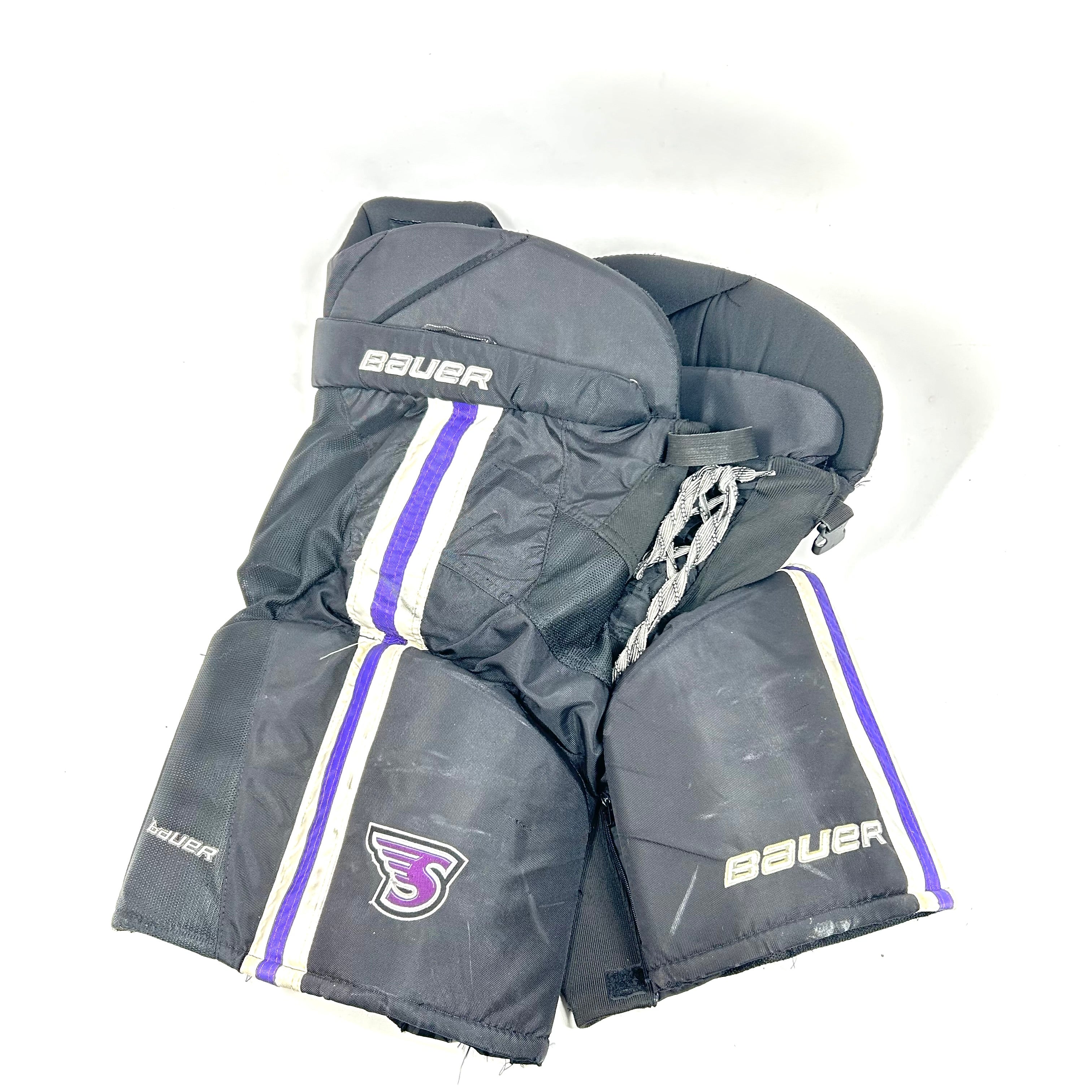 Bauer Supreme - Pantalon NCAA Pro Stock d'occasion (noir/violet)